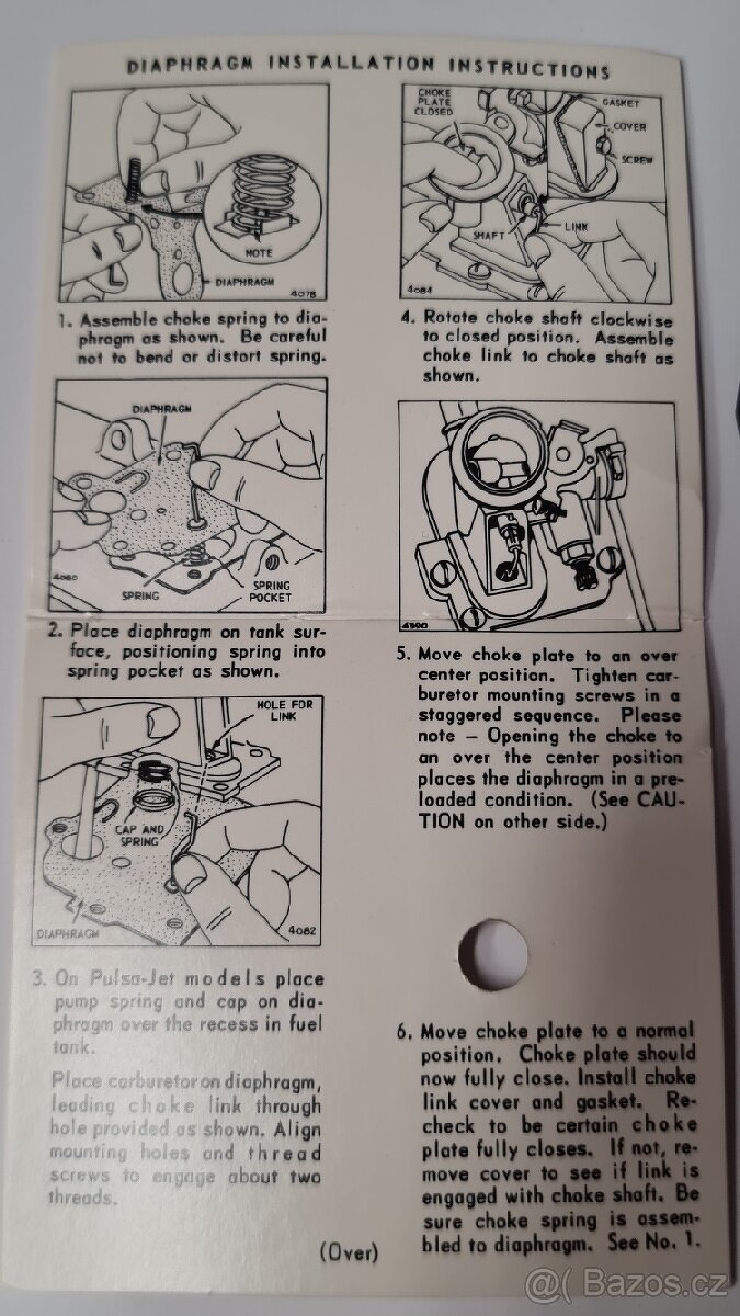 Membrána karburátoru Briggs, NOVÝ, vč.pošt. - 9