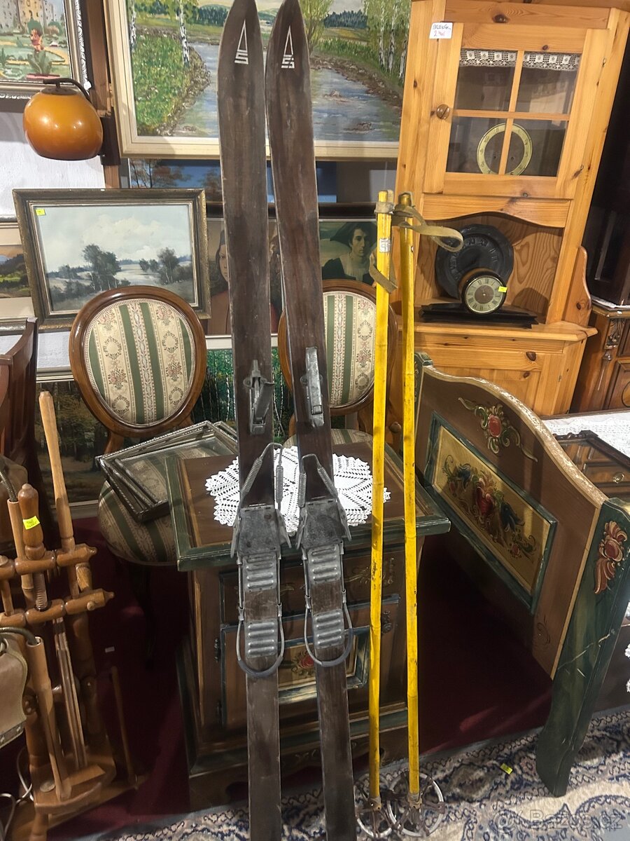 Dřevěné lyže Massag s kovovým vázáním Kandahar - 9