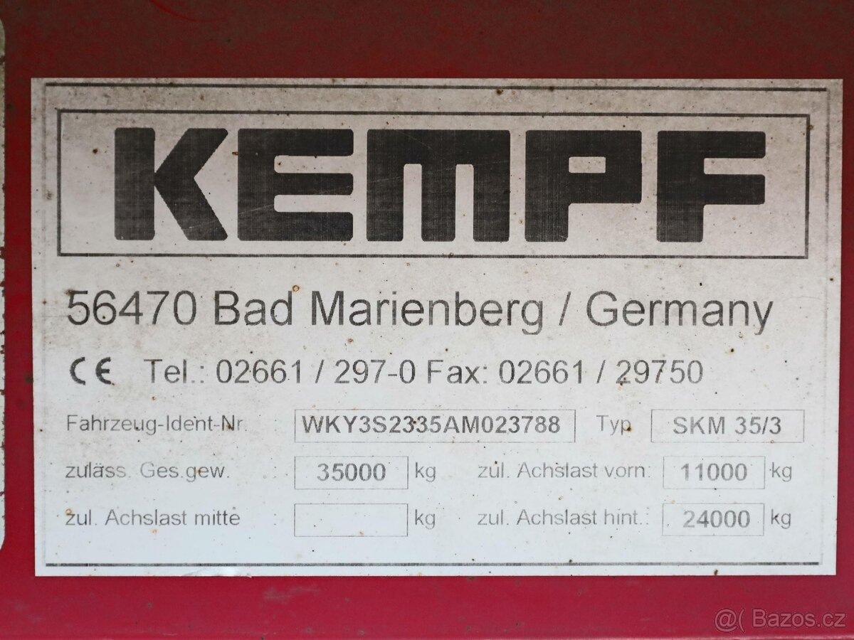 Kempf SKM 35/3, HARDOX, 50/55 CBM, ZVEDACÍ NÁPRAVA, NÁPRAVY - 9