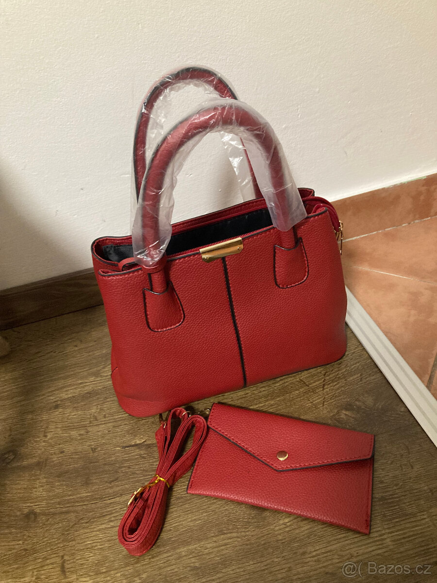 černá kabelka + kapsička NOVÉ, červená černá - 9