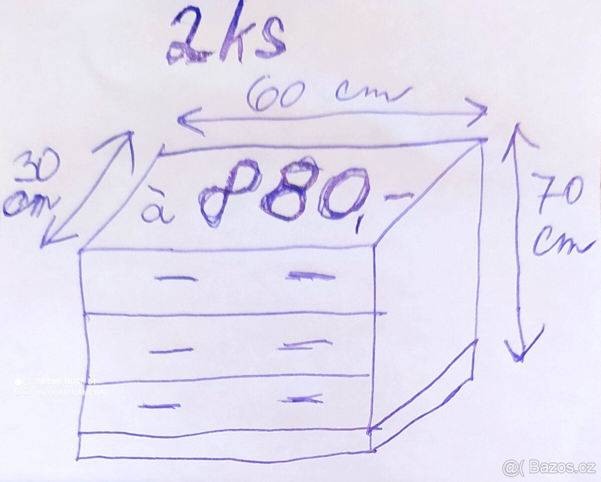 Čtyři bílé zásuvkové komody - 9