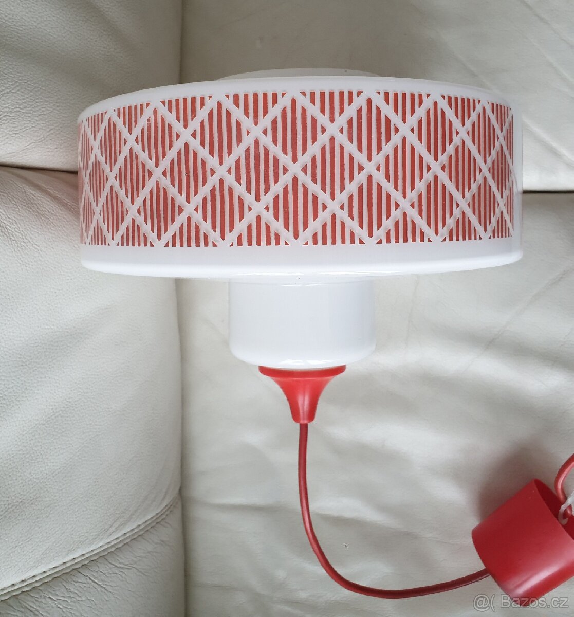 Retro kuchyňský lustr 70. léta - červená - 9