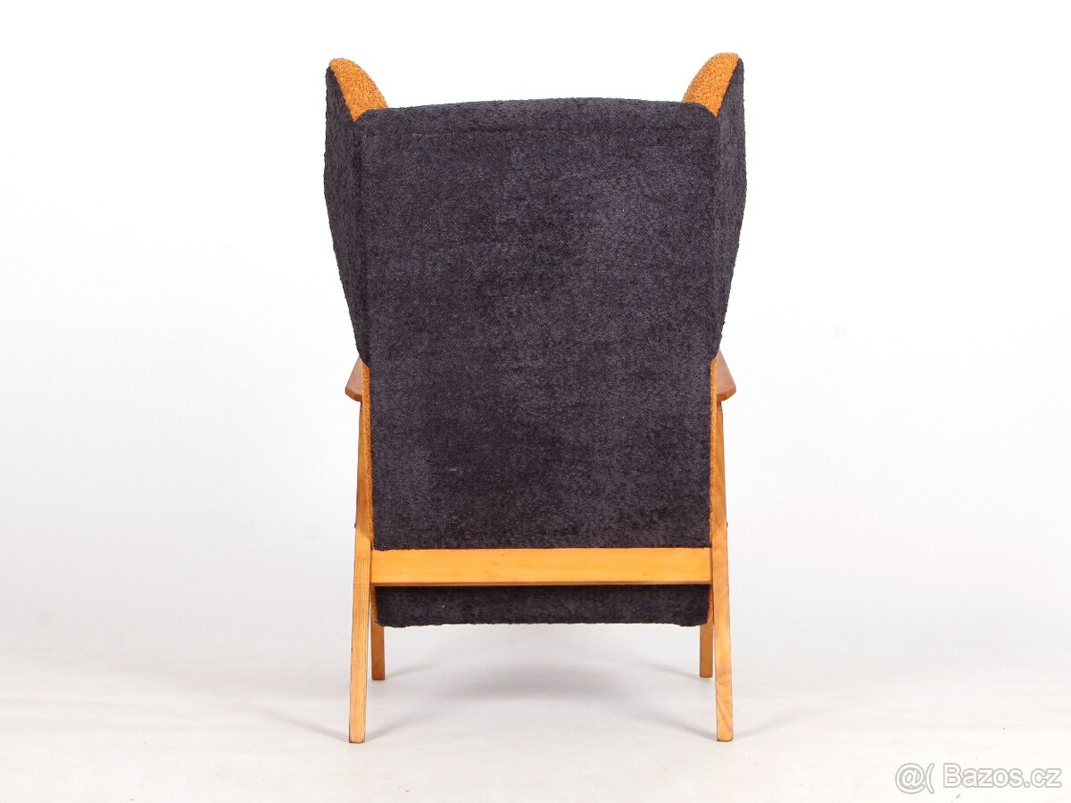 Unikátní retro křeslo "Ušák" ve velikosti XL. - 9