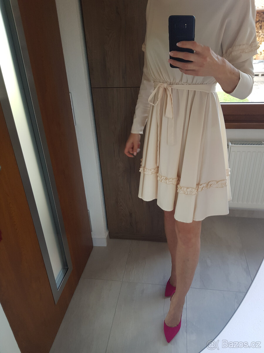 SVĚTLE HNĚDÉ ŠATY, vel. S/M - 9