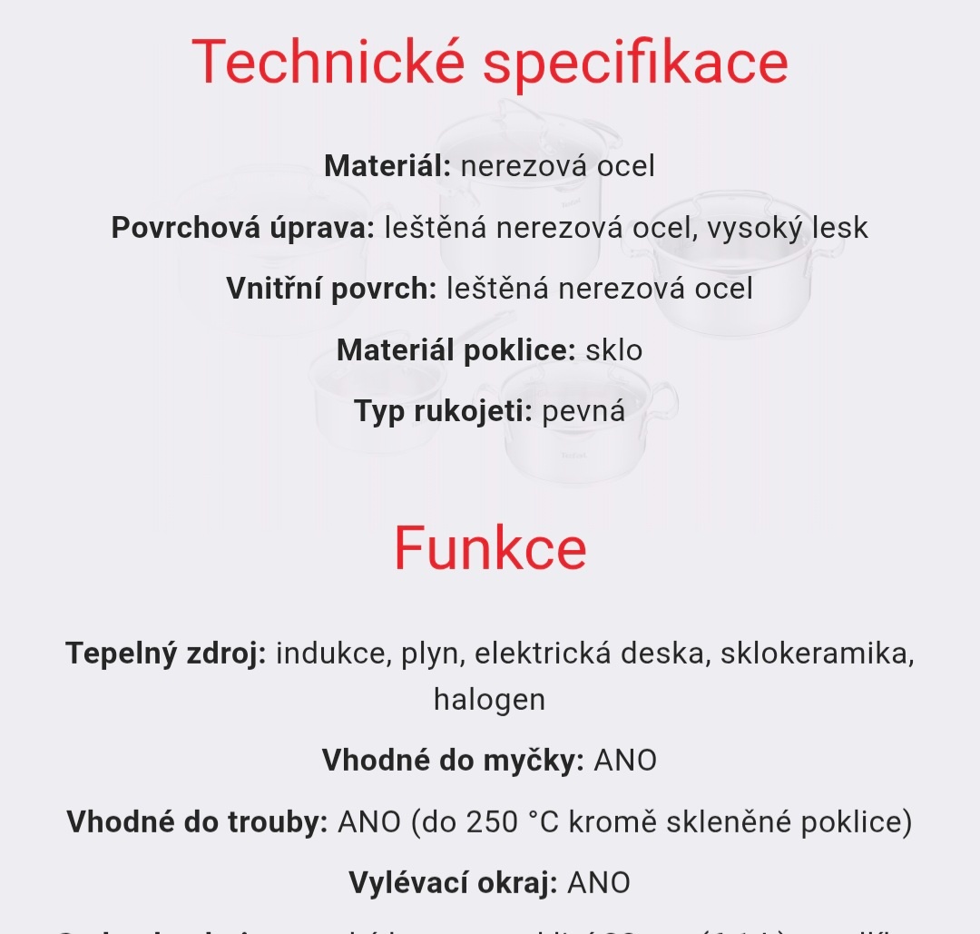 Nerez nádobí Tefal 7 dílů s policemi - 9