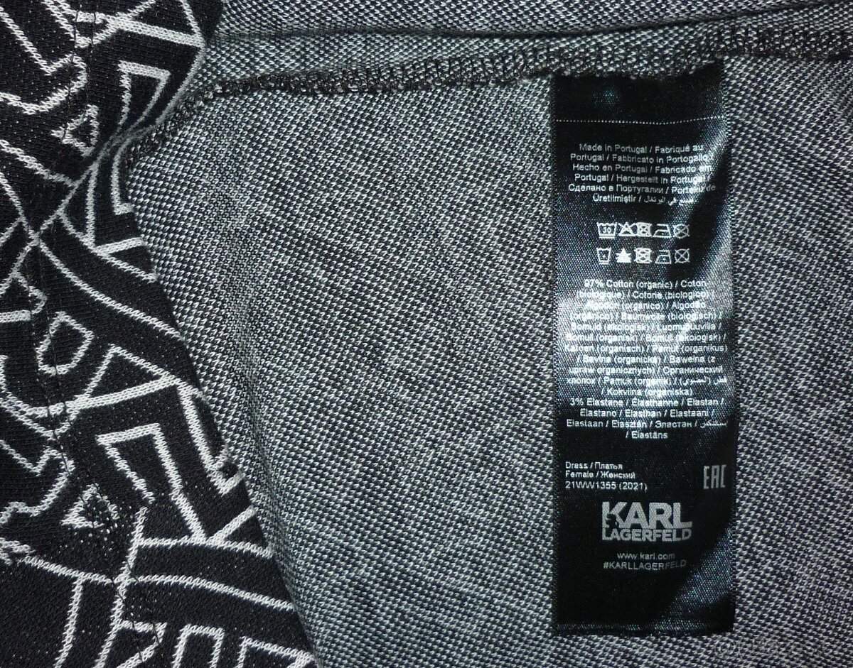 Černobílé úpletové šaty Karl Lagerfeld - 9