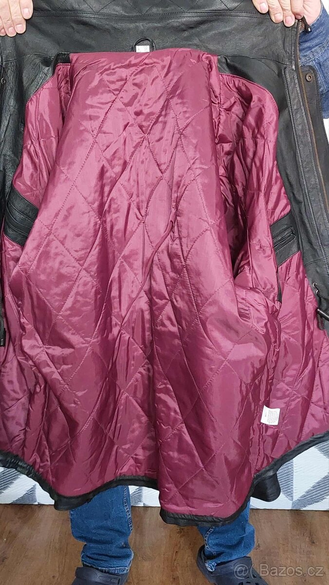 PÁNSKÁ KOŽENÁ BUNDA - PARKA - vel. 54 - 9