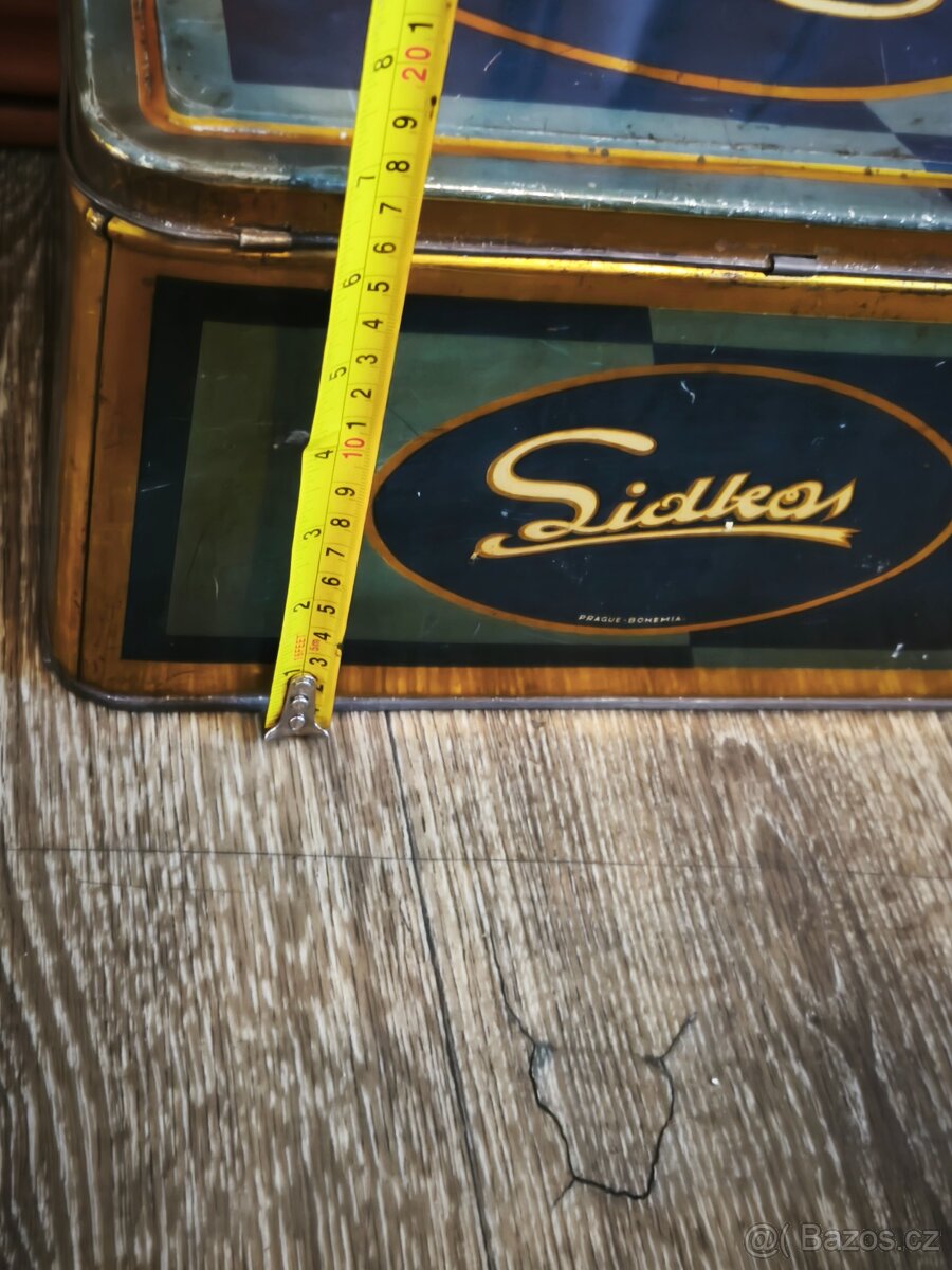 Stará velká, plechová,reklamní krabice. - 9