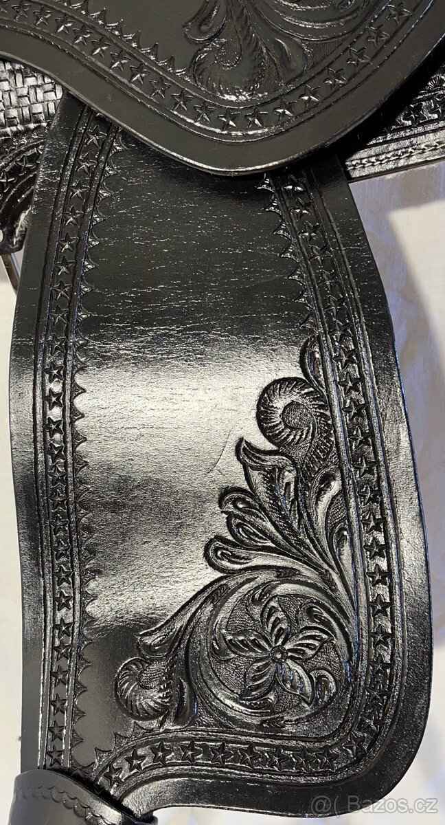 Westernové sedlo 20) černé Basket s úzkou bordurou - 9