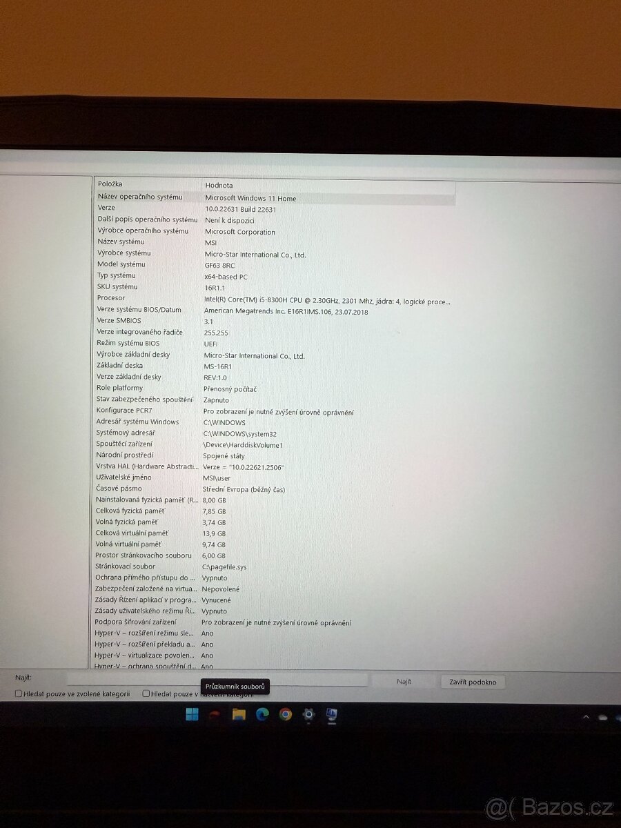 Herní notebook MSI GF63 8RC – s novou baterií a Windows 11 - 9