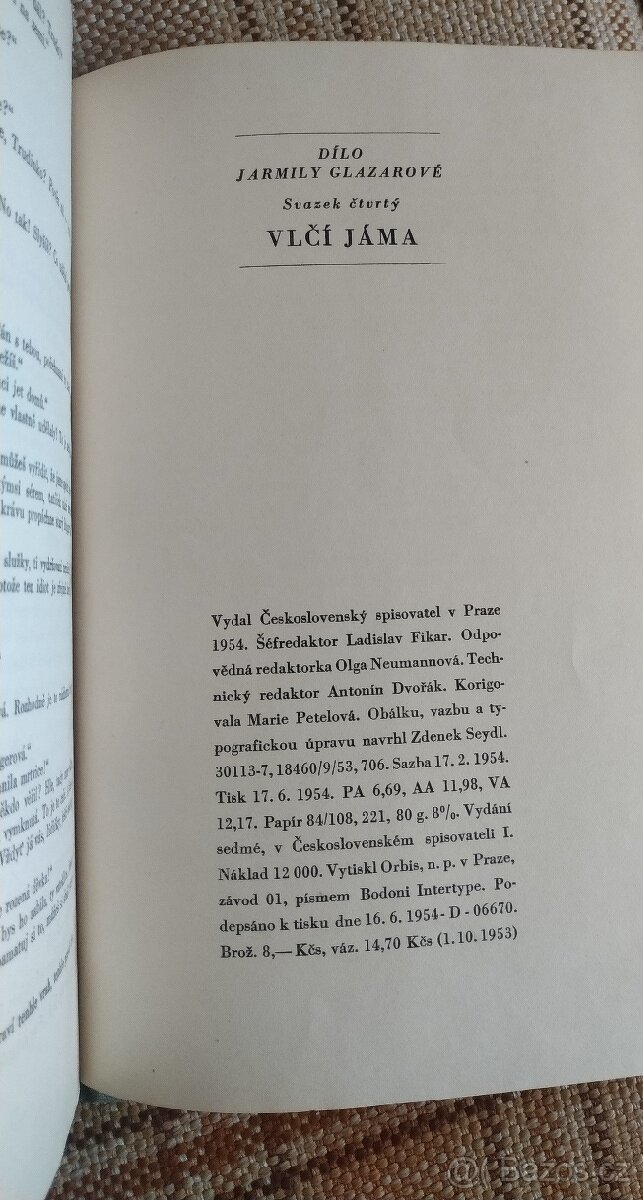 Dvě knihy od Jarmily Glazarové (Dnes a zítra; Vlčí jáma) - 9