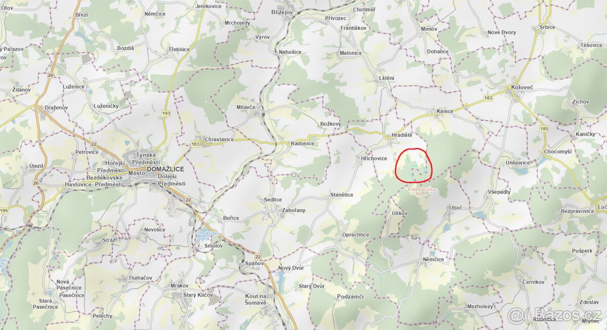 Prodám pozemky v k.ú. Hradiště u Domažlic - 9