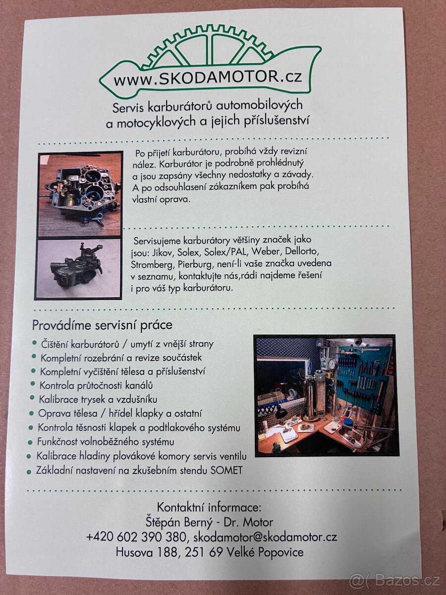 4 x karburátor Škoda 1000MB - 9