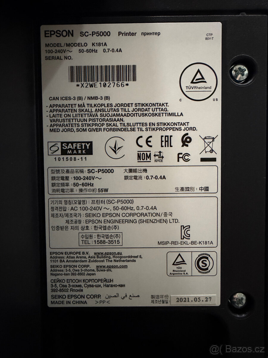 A2 Epson SureColor SC-P5000 + SW RIP, zánovní - 9