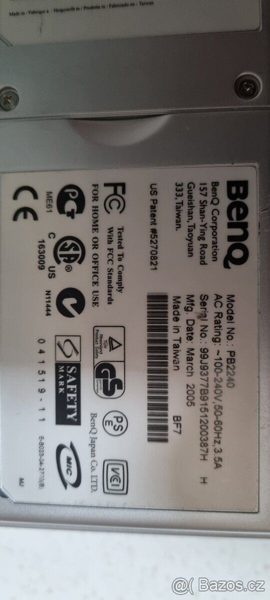 Benq projektor PB2240 + VGA a napájecí kabel - 9