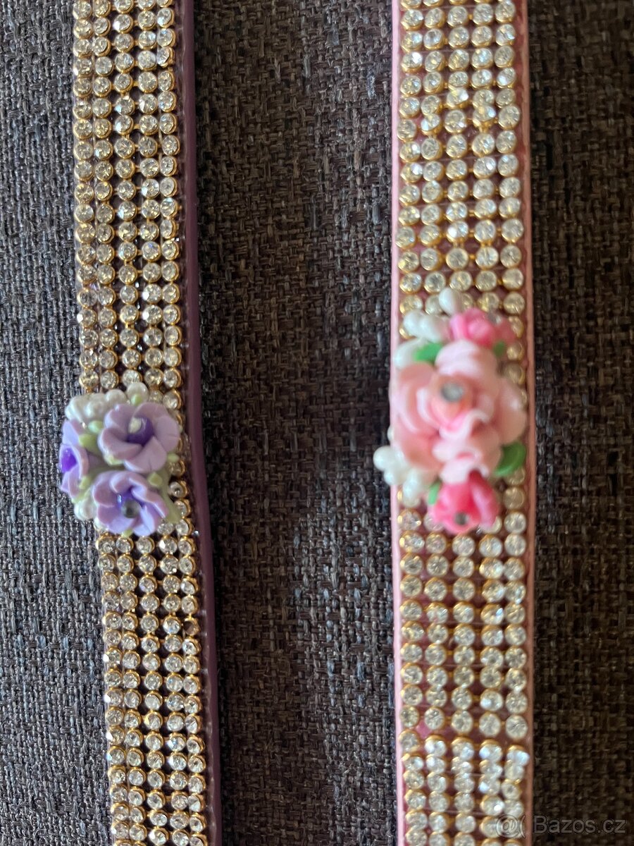Obojek s kamínky a kytičkami - 9