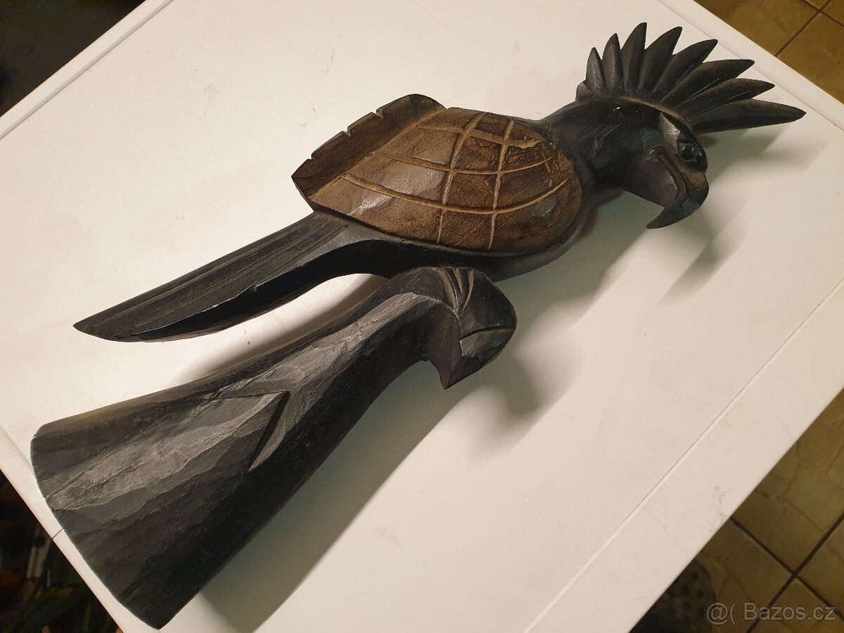 Dřevěný papoušek 53cm - 9