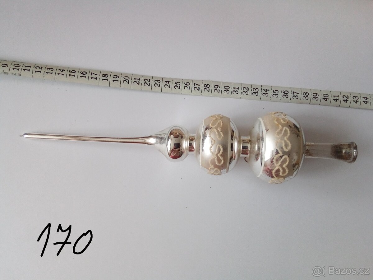 Staré, vánoční ozdoby, špičky, baňky - 9