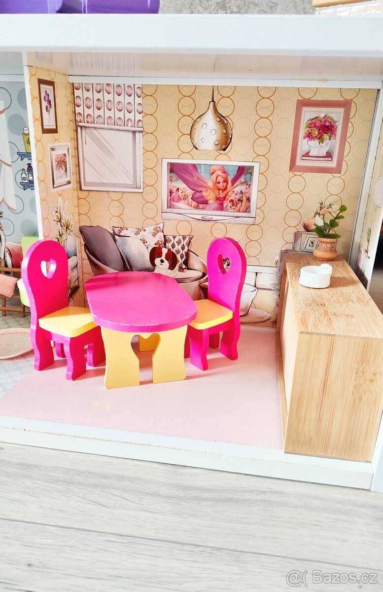 XXL bytelný domeček pro panenky, dům pro Barbie, dollhouse - 9
