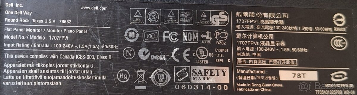 Prodám monitory Fujitsu, 2x MaxData, DELL - 9