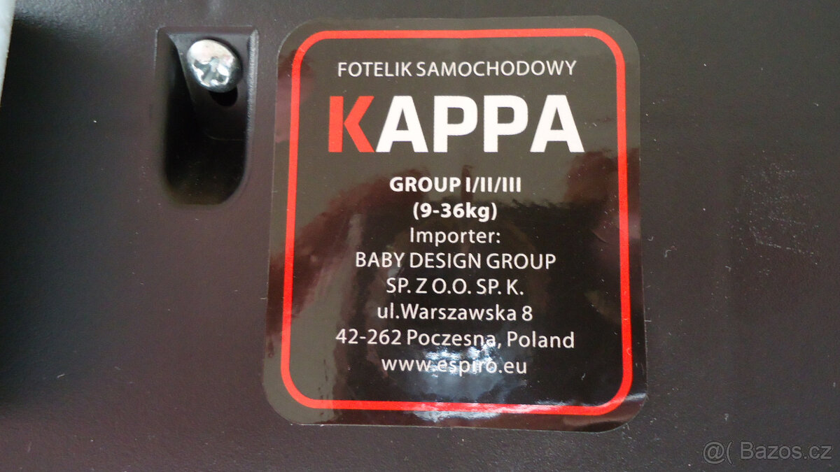 Autosedačka Kappa 9 až 36 kg - 9