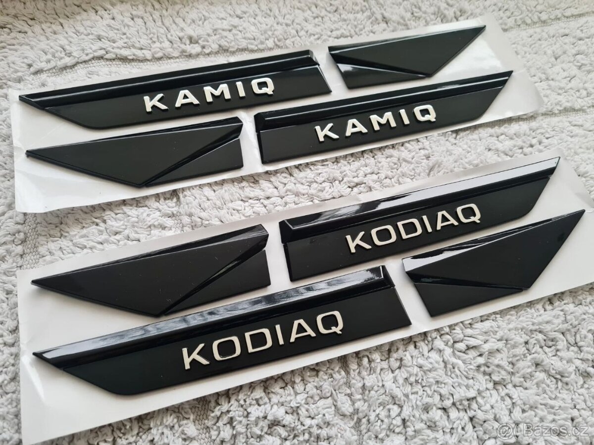 ČIERNE Nápisy s chrómovymi pismenami pre ŠKODA Modely - 9