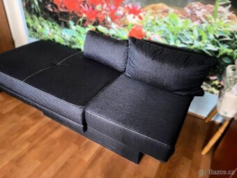 Rozkládací Gauč z modré Rifloviny - Textilní Potah - 9