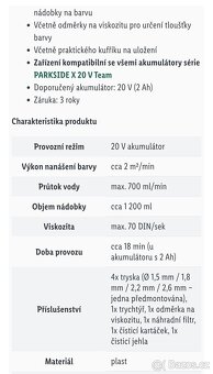 Aku stříkací pistol parkside set - 9