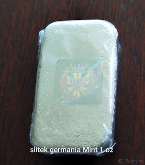 Set 3 ks Ag investičních mincí + 1 ks slitek Germania Mint. - 9