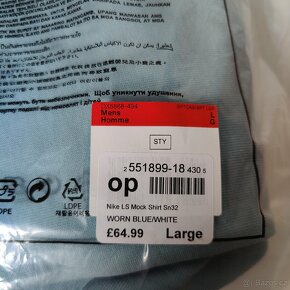 Pánské Nike Long-Sleeve Mock Neck Triko, Modré, L - 9