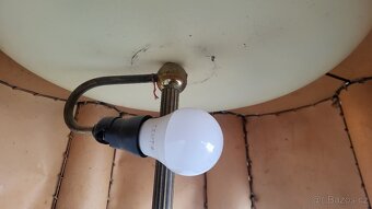 Starožitna veliká lampa mramor originál veliké stínítko - 9
