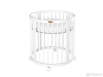 Dětská postýlka bílá variabilní a nastavitelná 9v1 - 9