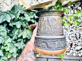 Dzezva na kavu stará měděná - 9