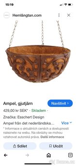 Kovový závěsný 25cm průměr květináč - 9