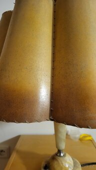Starožitna stolní lampa mramor stínítko - 9