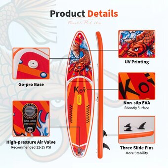 Surfboard Koi SUP PaddleBoard nafukovací 350x83x15cm - 9