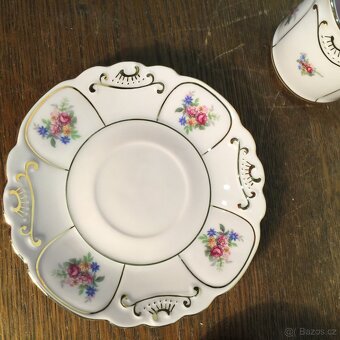 Růžový porcelán ručně malovaný 14K zlato Leander Loučky - 9