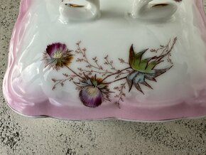 Starožitná porcelánová dóza na mýdlo s víkem - 9