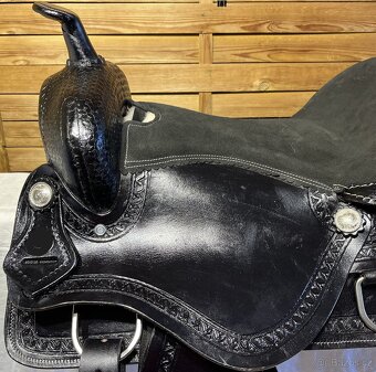 Westernové sedlo 9) černé Basket s úzkou bordurou - 9