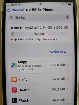 iPhone SE 2020 256 GB bílá nová baterie 100 % stav kompletní - 9
