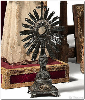Stříbrná monstrance z 19. století, ostensorio - 9
