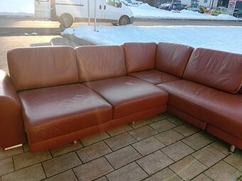 rohová, kožená sedací souprava, křeslo - 9