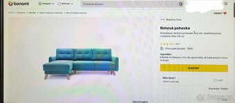 Tyrkysová rozkládací pohovka Bobochic Paris, levý roh - 9