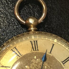Zlaté 18-karátové kapesní hodinky se zlatým ciferníkem - 9