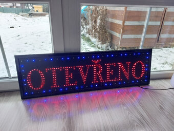 Světelná VELKÁ LED reklama, poutač-OTEVŘENO 100x30x2cm SUPR - 9