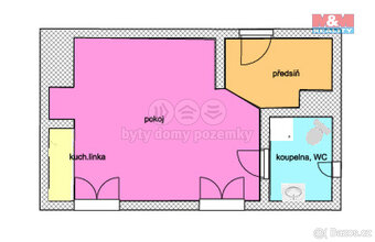 Pronájem bytu 1+kk, 25 m2, Ostrava, ul. Žerotínova - 9