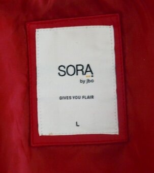 Červená bunda pravá kůže, vel. 38, zn. Sora - 9