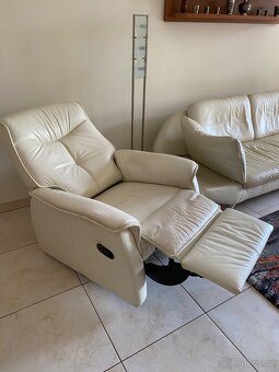 Kožená sedačka, taburet, polohovací křeslo - 9