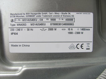 PRAČKA SE SUŠIČKOU SIEMENS 10KG + 6KG - A+++ - 9