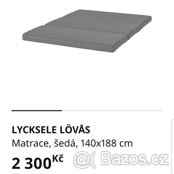 REZERVACE Rozkládací pohovka IKEA Lycksele 140x190cm - 9